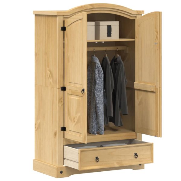 Armoire 2 portes 101 x 52 x 170 cm miel pin massif ciré – vue d’ensemble