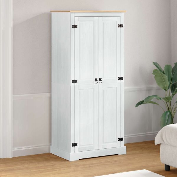 Armoire 2 portes 76 x 50 x 170 cm pin massif – vue d’ensemble