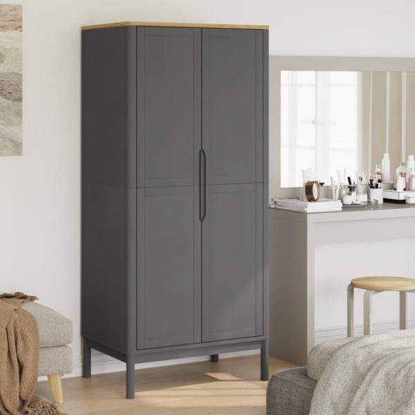 Armoire 2 portes 77 x 53 x 171 cm pin massif – vue d’ensemble