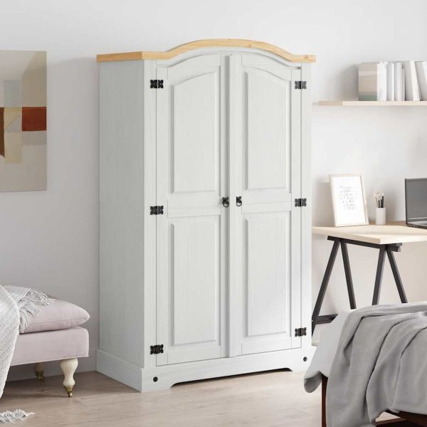 Armoire 2 portes dôme 101 x 52 x 170 cm pin massif – vue d’ensemble