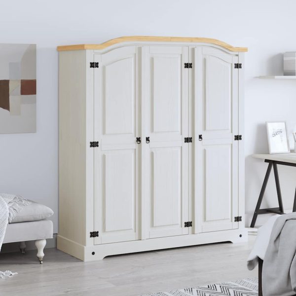 Armoire 3 portes dôme 151 x 52 x 170 cm pin massif – vue d’ensemble
