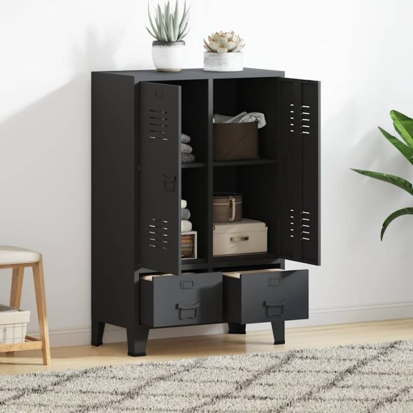 Armoire basse vestiaire 2 portes 67 x 35 x 107 cm acier – vue d’ensemble
