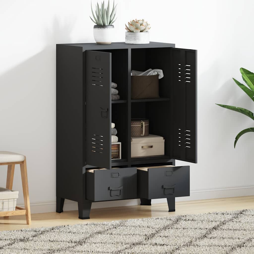 Armoire basse vestiaire 2 portes 67 x 35 x 107 cm acier – vue d’ensemble