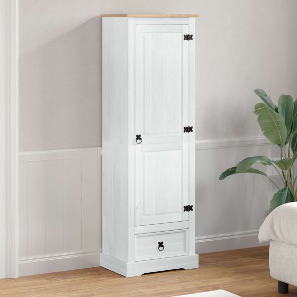 Armoire colonne peu profonde 55 x 38 x 170 cm pin massif – vue d’ensemble