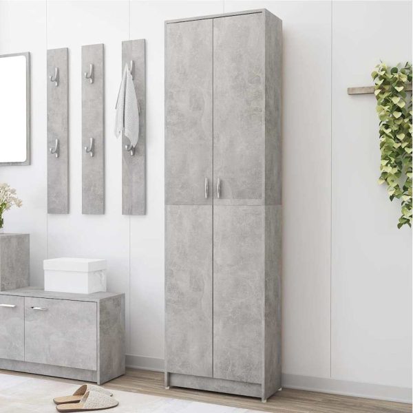 Armoire de couloir 5 compartiments 55 x 25 x 189 cm bois d’ingénierie – vue d’ensemble