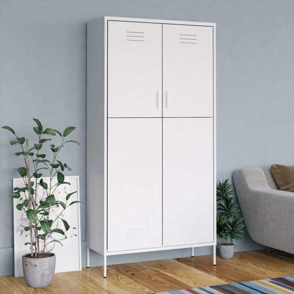 Armoire métallique 2 portes 90 x 50 x 180 cm acier – vue d’ensemble