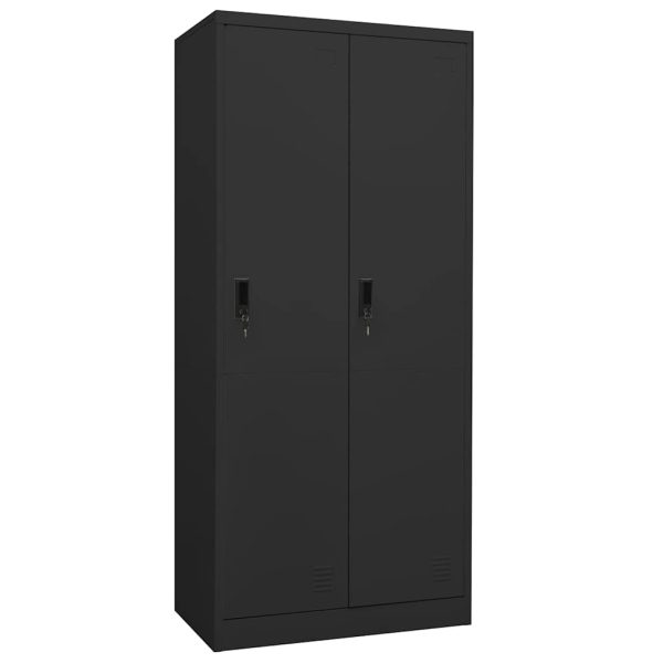 Armoire métallique 2 portes avec serrures 80 x 50 x 180 cm acier – vue d’ensemble