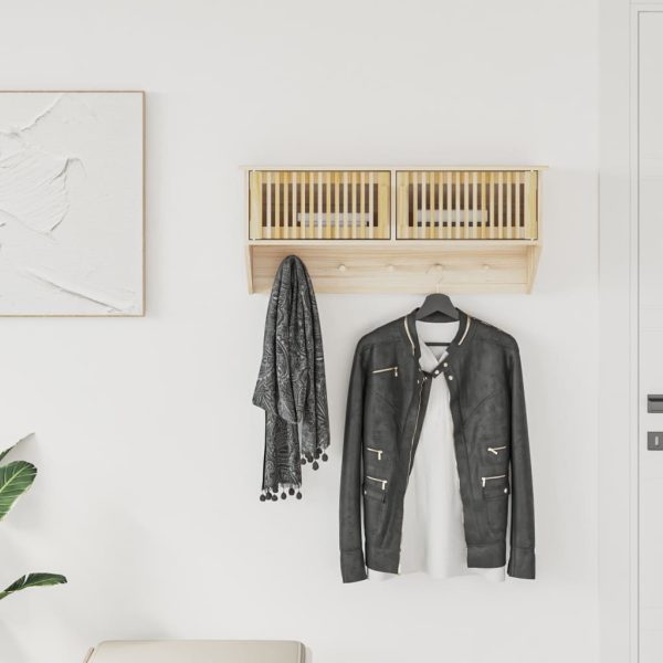 Armoire murale avec crochets 80 x 24 x 35,5 cm bois d’ingénierie et pin – vue d’ensemble