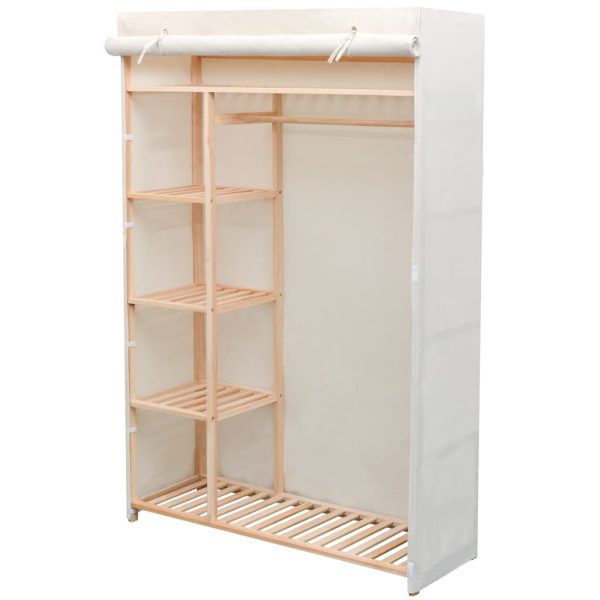 Armoire en tissu cadre pin 110 x 40 x 170 cm – vue d’ensemble