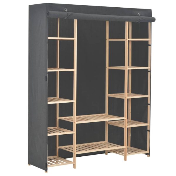 Armoire en tissu cadre sapin 135 x 40 x 170 cm – vue d’ensemble
