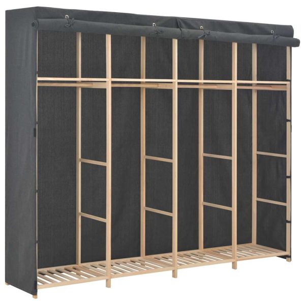 Armoire en tissu cadre sapin 200 x 40 x 170 cm – vue d’ensemble