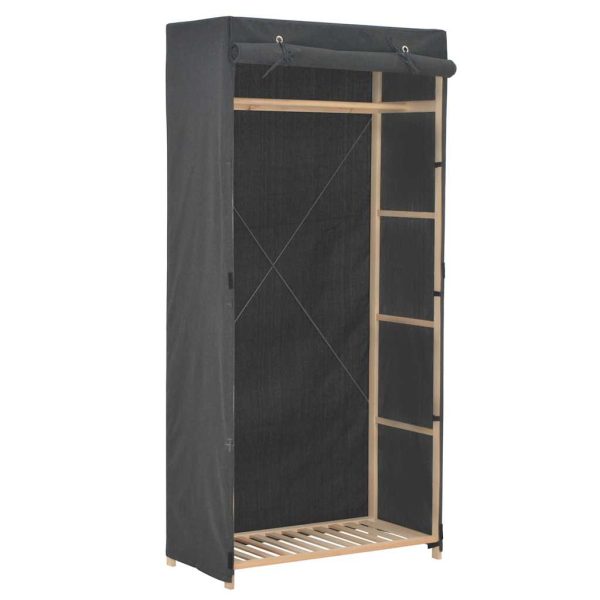 Armoire en tissu cadre sapin 79 x 40 x 170 cm – vue d’ensemble