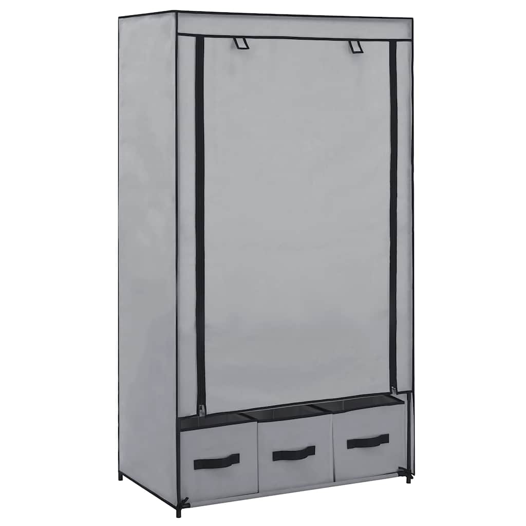 Armoire en tissu avec tiroirs 87 x 49 x 159 cm – vue d’ensemble