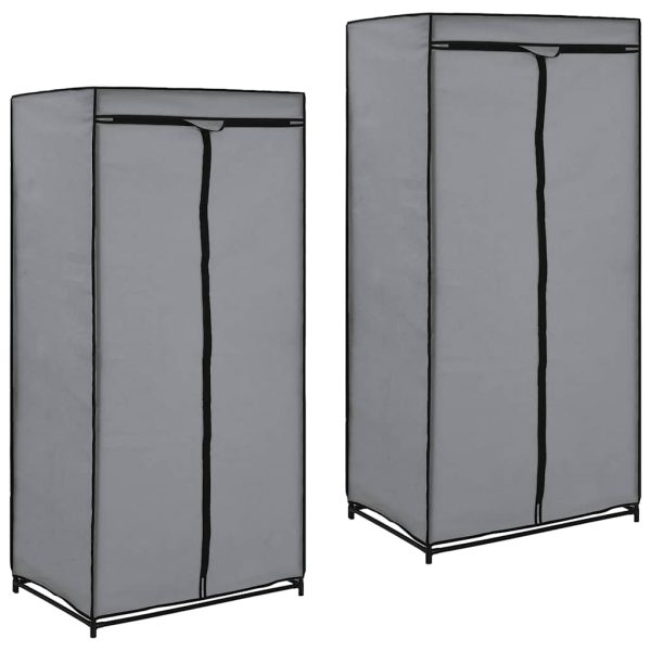 Lot de 2 armoires en tissu zippées 75 x 50 x 160 cm – vue d’ensemble