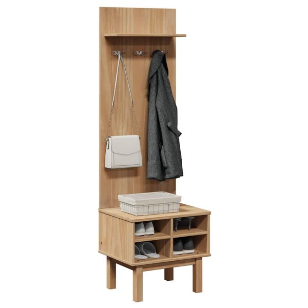 Meuble d’entrée penderie 50 x 40 x 160 cm miel pin massif – vue d’ensemble