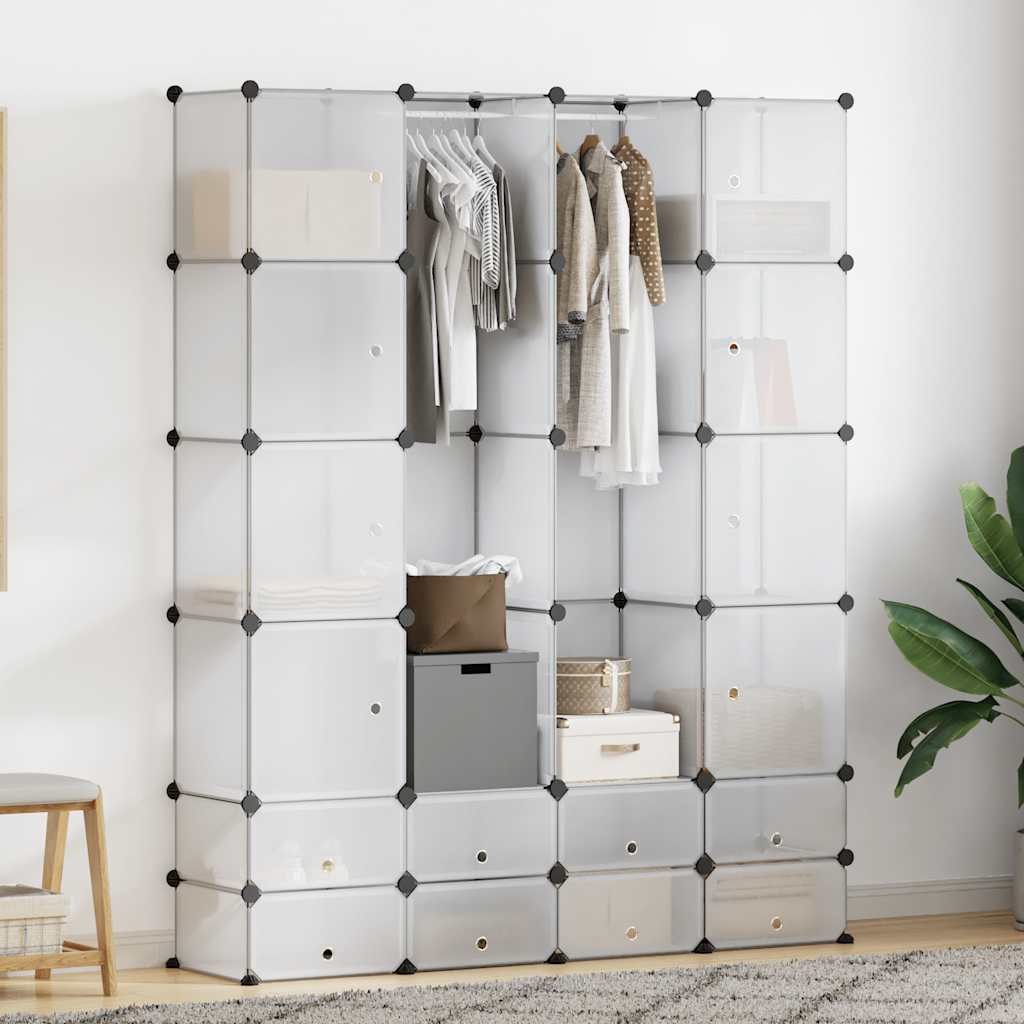 Rangement modulable à compartiments 146 x 37 x 180,5 cm plastique – vue d’ensemble